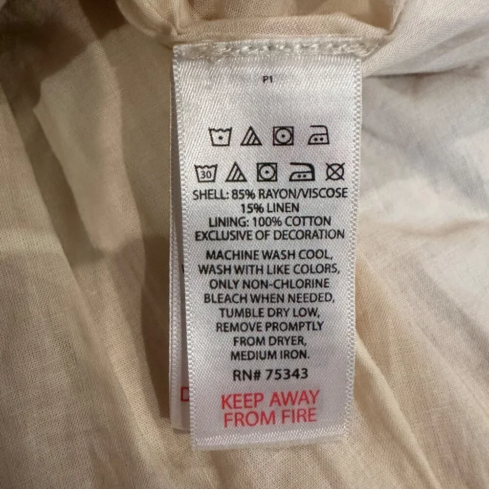 HAPPILY GREY KIDS LARGE 10/12 LINEN SKIRT SET BEIGE